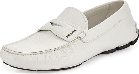 prada pebbled leather driving shoe